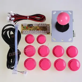 DIY-Arkade spil, dele af PC Nul Forsinkelse Arcade DIY Kit Mame USB-Encoder +Sanwn type Joystick+Sanwn type trykknapper+ledningsnet