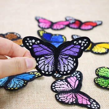 Diy Butterfly stribe rettelser til tøj strygejern broderet patch applikeret sy tilbehør patch til børne tøj, taske 10stk