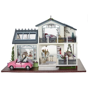 Diy Dukke Hus PROVENCE Miniature Træ-Bygning Model Dukkehus Møbler Model Legetøj Til Børn Brithday Gave