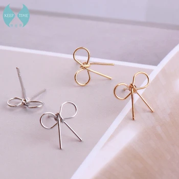 DIY håndlavet koreanske enkel, frisk bow tie, ørestikker, øre ringe, øre kroge, øre-smykker