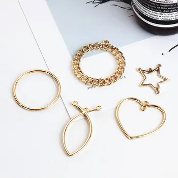 DIY legeringen smykker tilbehør Korea star ring cirkel øreringe øreringe enkel overlappende materiale Vedhæng