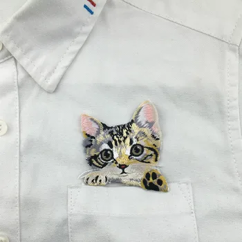 Diy patches til tøj strygejern broderet kat patch applikeret jern på patches sy tilbehør badge klistermærker på tøj, taske