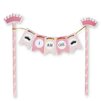 DIY-Pink Baby ' s Fødselsdag, Kage, Flag, jeg ER EN Mini-Banner Kage Topper For lille barns Fødselsdag Bryllup Fest Kage Bagning Indretning