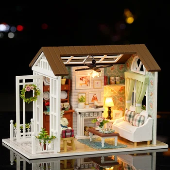 Diy..Sanlan tid Håndlavede Møbler Dukke Hus Diy miniature dukkehus 3D Træ-Miniaturas Dukkehus Legetøj til Jul og bi
