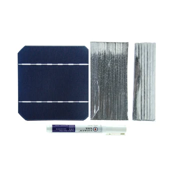 DIY Solar Panel Kit 160W 60Pcs Mono Solcelle 5x5 Med 40M Tabbing Ledning 4M Inde Wire og 2stk Flux Pen