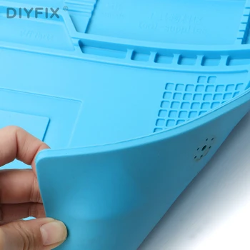 DIYFIX 45x30cm varmeisolering Silikone Pad Bruser Mat Vedligeholdelse Platform for BGA Lodning Reparation Station med Magnetisk Afsnit