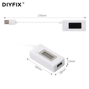 DIYFIX Mikro-USB-Oplader Batteri Spænding Kapacitet Nuværende Tester Meter Detektor med LCD-for Mobile Smartphone Power Bank