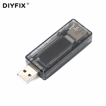 DIYFIX USB-Detektor DC Digital LCD-Spænding Strøm Kapacitet Tester Meter Voltmeter Amperemeter Power Bank Oplader Indikator