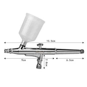 Dobbelt-aktion Udløser Luft-maling Stor kapacitet cup Airbrush Kit 0,3 mm Nål Luft Pensel, sprøjtepistol krop Maling Kunst SP131TLWG03