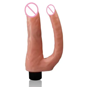 Dobbelt hovedet dildoer, Vibrator penis Vibrator håndsex gspot stimulere skeden anal butt Realistisk på grund dong plug voksen Sex Legetøj