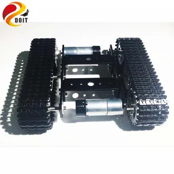 DOIT Metal Robot Tank, Chassis mini-T100 Crawler Caterpillar bæltekøretøj med Plast Spores model diy undervisning platform bil