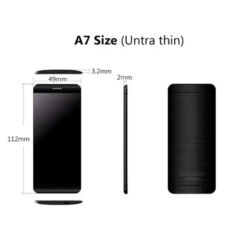 DOITOP A7 Untra tynd Smart Telefon 1.63 tommer Touch Skærm, Dual Band Enkelt SIM Mobiltelefon Luksus Bluetooth-Smartphone, MP4-Afspiller A3