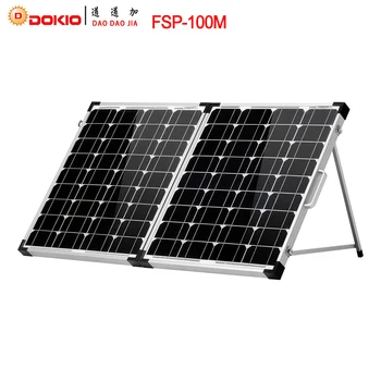 Dokio Mærke 100W (2stk x 50W) Sammenklappelig Solar Panel Kina 18V +10A 12V/24V Controller Sol Batteri Celler/Modul/System Oplader
