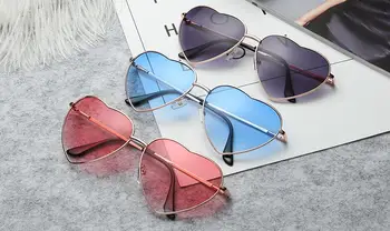 Dokly Hjerte-Formede Solbriller KVINDER metal Reflekterende Linse Mode solbriller MÆND Spejl oculos de sol