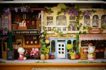 Doll House Diy 3D Miniature Træ-Puslespil Dukkehus Miniaturas Møbler Hus Dukke Til Fødselsdag Gave Legetøj I Glade Hjørne