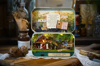 Doll House Diy 3D miniature Træ-Puslespil Dukkehus Landskaber Hus Dukke Til Fødselsdag Gave Legetøj Landskab Noter Q004