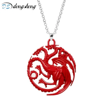 Dongsheng Mode Smykker Game Of Thrones Halskæde Song Of Ice And Fire Red Dragon Badge Choker Halskæde til Kvinder, Mænd-30