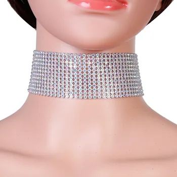 DoreenBeads Enkel Newe mode smykker Bohemia flerfarvet crystal bland størrelse choker halskæde Dame Charmerende Fuld Indkøbskurv