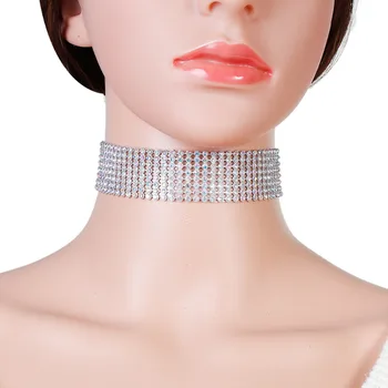 DoreenBeads Enkel Newe mode smykker Bohemia flerfarvet crystal bland størrelse choker halskæde Dame Charmerende Fuld Indkøbskurv
