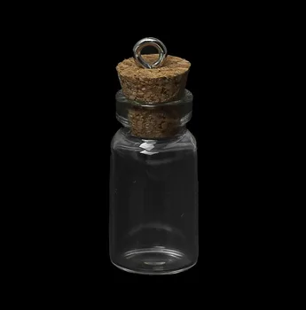 DoreenBeads Glas, Flasker, Smykker Hætteglas Kork Propper Gennemsigtig Cylinder(Brugbar 1ml)22mm x11mm 12mm x8mm ,10 Stk ny