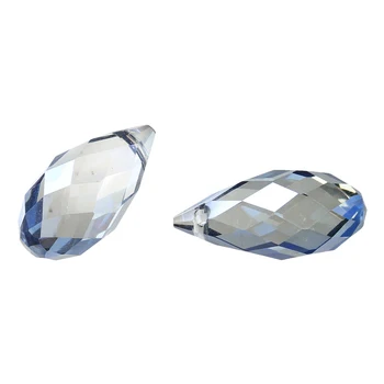 DoreenBeads Krystal Glas Løse Perler Dråbeformet Blæk Blå Gennemsigtige Facetslebne Om 17mm x 8mm,Hul: Ca 1 mm,20 Stk 2016 ny