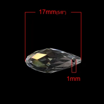 DoreenBeads Krystal Glas Løse Perler Dråbeformet Gennemsigtig AB Farve Facetslebne Om 17mm x 8mm,Hul: Ca 1 mm,20 Stk 2016 ny