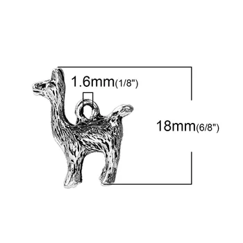 DoreenBeads Zink-Baseret Legering 3D Charms Vedhæng, Antik Sølv Alpaca 18mm( 6/8