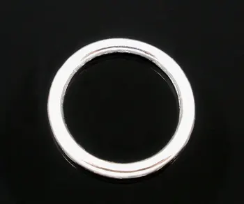 DoreenBeads Zink metal legering Lukkede Loddet Hop Ringe Runde Sølv farve 12,0 mm( 4/8