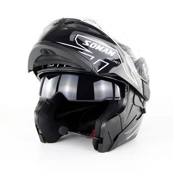 Dot Bluetooth Motorcykel Hjelm Dobbelt Linse Flip Op Moto bike Casque capacete da motorcykel