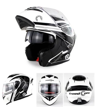 DOT Bluetooth-Samtaleanlæg Integreret Modulære Hjelme Face Motorcykel Hjelm Freedconn BM2-E