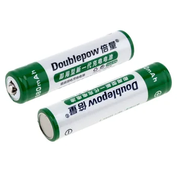 Doublepow 2stk 10440 AAA-680mAh 3,7 V Li-ion Genopladeligt Batteri med sikkerhedsventil for Lygter / Laser Penne