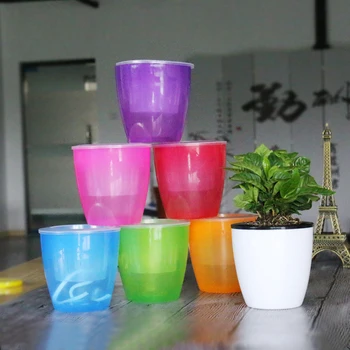 Dovne hydroponiske urtepotter 4 sæt af automatisk vanding vanding balkon grønne radise potteplanter plast farve vase