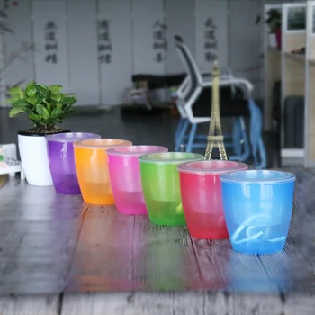 Dovne hydroponiske urtepotter 4 sæt af automatisk vanding vanding balkon grønne radise potteplanter plast farve vase