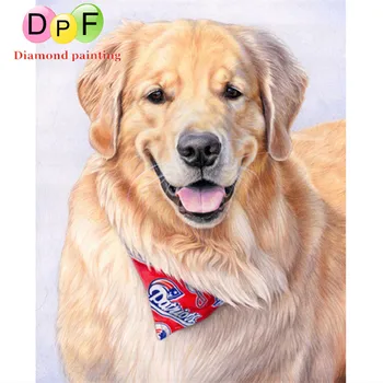 DPF Golden retriever hund DIY-pladsen Diamant Maleri Diamant Broderet Korssting Rhinestone Mosaik maleri
