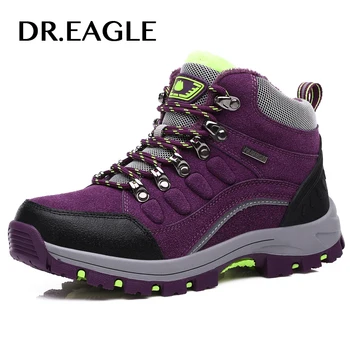 DR. EAGLE Udendørs støvler til trekking, hiking sko i ægte læder moutain vandtæt vinter kvinder sneakers varm klatring sko