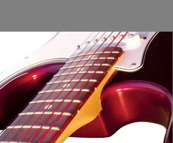 DR K3 Hi-def Neon Rød Selvlysende El-Guitar Strenge, Lys 09-42 eller Mellemlang 10-46