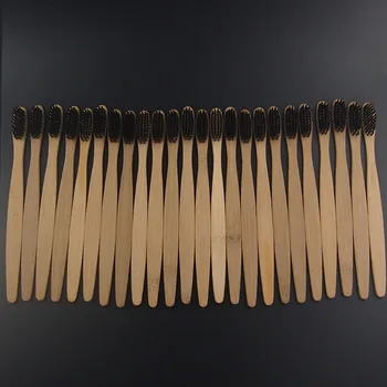 DR. PERFEKTE 100 Stykker/masse træ-blød Øko-venligt Bambus Tandbørste tunge skraber til rengøring mundhygiejne Blød Børste