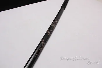 Dragon Design Træ-Sværd Samurai Bokken Praksis Kendo Stick Bushido Katana Med PU Taske, Jakke Skeden