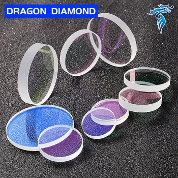 Dragon Diamant Beskyttende Windows Diameter 20 22.35 25 25.4 26.5 27.94 Kvarts kvartsglas Linse til Fiber Laser Maskine 1064nm