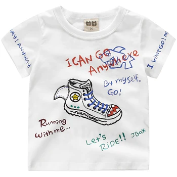 Drenge T-shirts Børn Tøj Tegnefilm Mønster Tøj Pige Korte Ærmer Toppe Børn T-shirts til Baby Dreng Sweatshirt Sommeren 2018