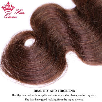 Dronning Hår Produkter Brasilianske Krop Bølge Human Remy Hair #2 Naturlig Brun Farve 12