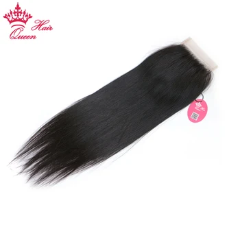 Dronning Peruvianske Hår glat Hår Bundter med Lukning 4stk/masse Remy Human Hair Dobbelt Skud Væver 8