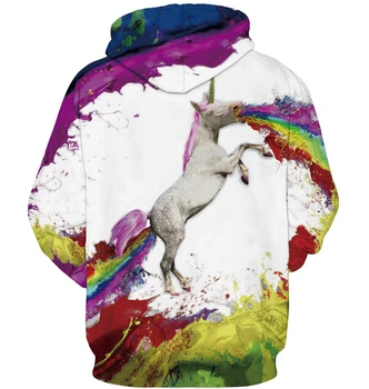 Drop shipping 3d printet Kvindelige Rainbow Unicorn Hoodie Sweatshirts Kvinder Maling Hættetrøjer Pullovere Hvislen Hoody Unisex Træningsdragter