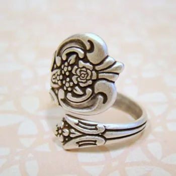 Drop shipping Detail Nye Hot Fashion Top Kvalitet Antiqued sølvske Ring, Justerbar Ring Tommelfinger Ring Skeen Ring