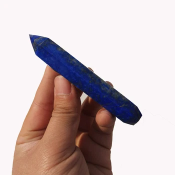 Drop Shipping engros Naturlige Lapis Lazuli Crystal Ryger Pibe + si kvarts sten healing wand Gratis Fragt X14