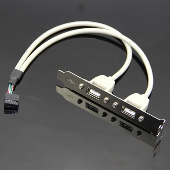 Dual 9pin Header til 2 Ports USB 2.0-Kvindelige Kabel Tilbage PCI-Panel Beslag Til Desktop Computer