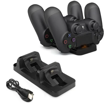 Dual USB Oplader Oplader Dock Station Står for Sony Playstation 4/Slank/Pro PS4 Joystick Controller Gaming Tilbehør