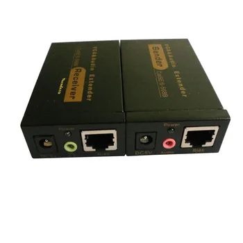 Dual-Video, VGA Extender 100M med Lyd Cat 5e/6 VGA-UTP Extender Sender Reciver for Skærme, Projektor HDTV