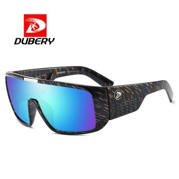 DUBERY 2018 Solbriller Mænd Sport Goggle Overdimensionerede solbriller Til Mænd Retro Ramme Reflekterende Belægning Mærke Luksus Oculos UV400