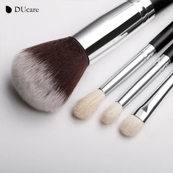 DUcare 15Pcs Makeup Pensler Sæt Goat Hair Syntetisk Hår, Make Up Børste Professionel Kosmetik Kit med Taske